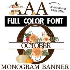 october monogram banner color font