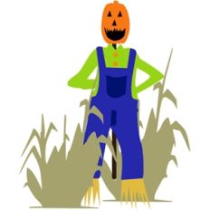 pumpkin scarecrow farmer