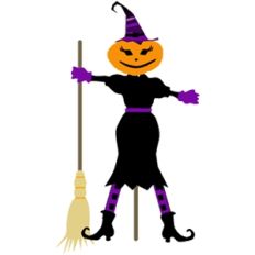 pumpkin scarecrow witch