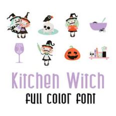 kitchen witch full color font