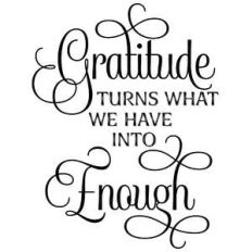 gratitude turns what we have into enough