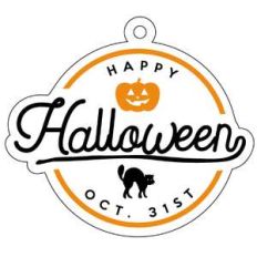 happy halloween label and tag