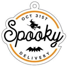 spooky delivery tag and label