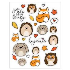 cute fall animal sticker sheet template