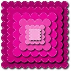 nested stitched scalloped squares