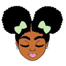 afro puffs teenager girl closed eyes