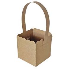 square scallop crate bag with handle