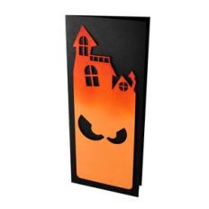 haunted house slim stencil card