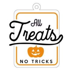 all treats no tricks label tag