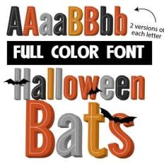 halloween bats color font