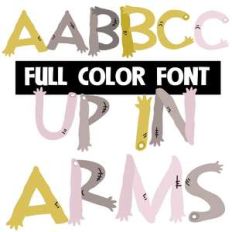 up in arms color font