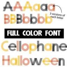 cellophane halloween color font