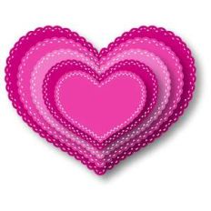nested stitched scallop hearts