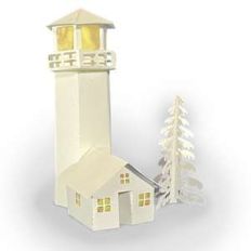 3d tea light village lighthouse