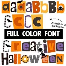 creative halloween color font