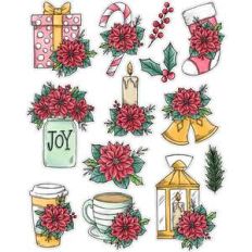 christmas poinsettia sticker sheet