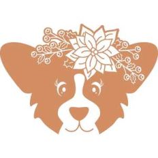 floral christmas corgi