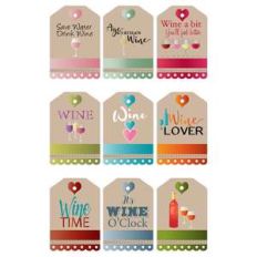 colorful wine-themed gift tags