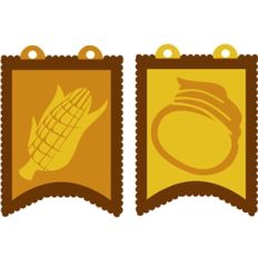 corn and cornucopia pennants