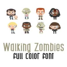 walking zombies full color font
