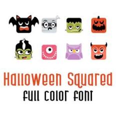 halloween squared full color font