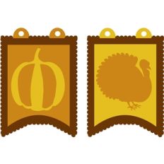 pumpkin and turkey pennants