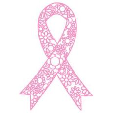 breast cancer ribbon floral