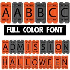 admission halloween color font