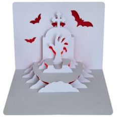 grave and zombie popup card