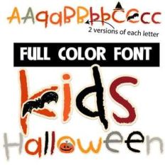 kids halloween color font