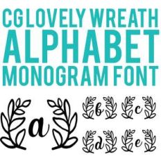 cg lovely wreath alphabet monogram