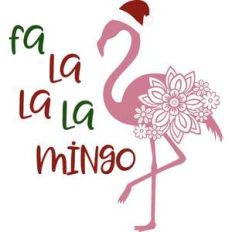 fa la la la mingo christmas flamingo