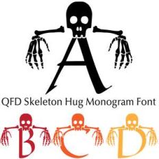 qfd skeleton hug monogram font
