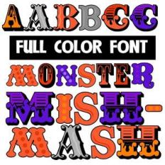 monster mishmash color font