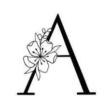 floral letter a monogram alphabet