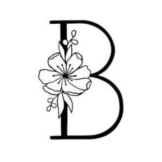 floral letter b monogram alphabet