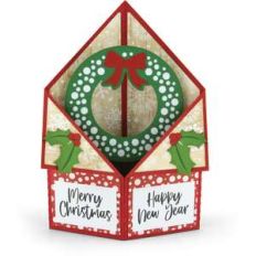 tuxedo box card christmas wreath