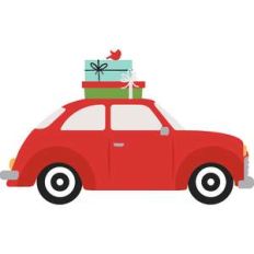 christmas car with presents