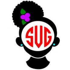 afro girl side puff monogram