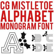cg mistletoe alphabet  monogram