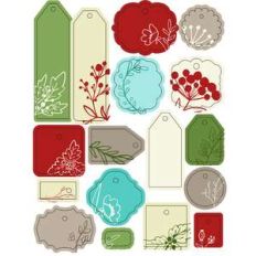ml christmas berries and ferns tags stickers