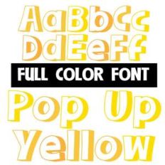 pop up yellow color font