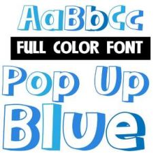 pop up blue color font