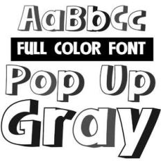 pop up gray color font