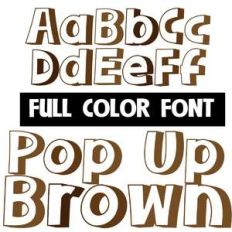 pop up brown color font