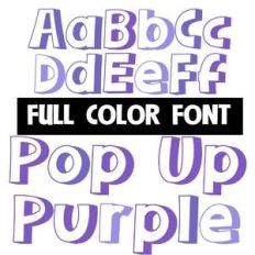 pop up purple color font