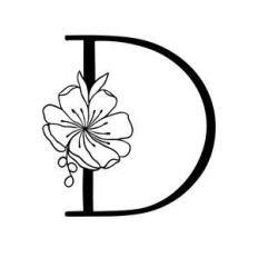 floral letter d monogram alphabet
