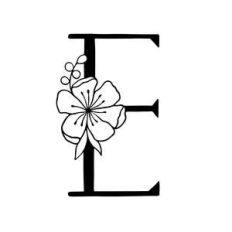 floral letter e monogram