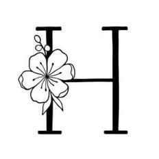 floral letter h monogram