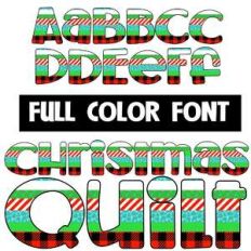 christmas quilt color font